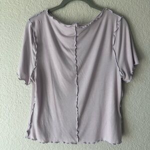 H&M Lavender Mesh Lettuce Edge Top | Y2K Coquette | Size L